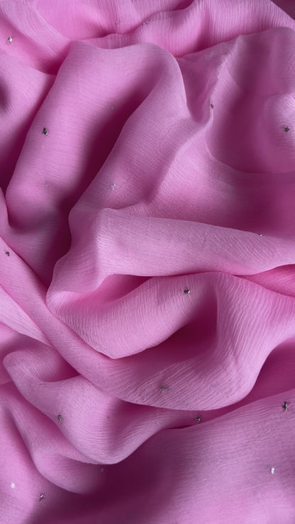 R O S E  || Pure chiffon saree with Mukaish Work