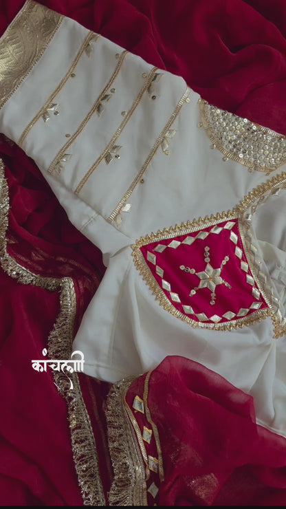 White Aangi Blouse with Sequence work || Chanda