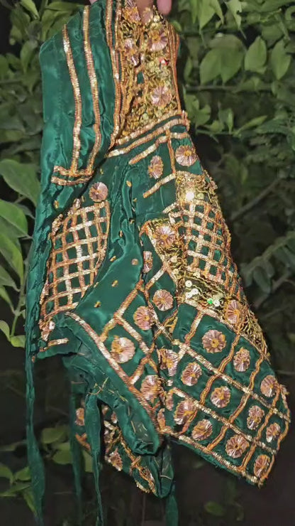 Green Aangi Blouse with Intricate Gota work