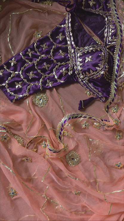 Pure Diamond Chiffon Saree with stitched Pink Aagi || Urvashi