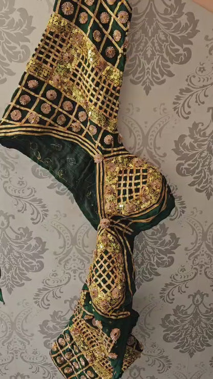 Green Aangi Blouse with Intricate Gota work