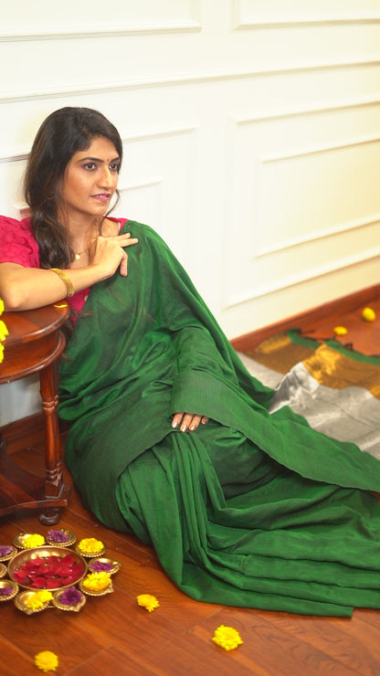 A M B A || Pure Khadi Cotton Saree with Zari Pallu