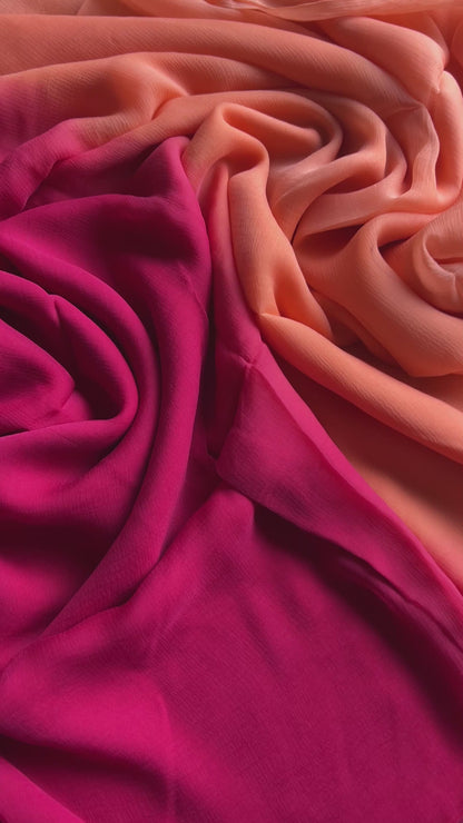 S U N S E T - H U E S || Pure chiffon saree