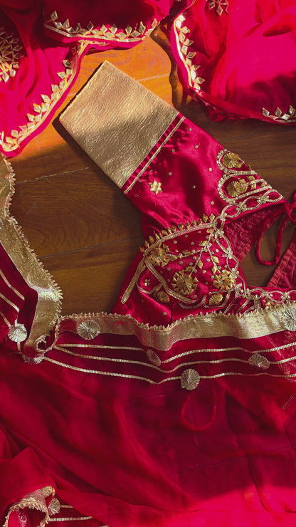 Pure Diamond Chiffon Saree +  Heavy work Aangi - Saubhagva