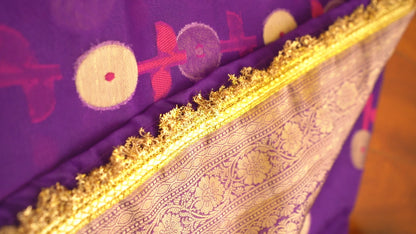 V A R S H A || Banarasee Tissue Saree with Kiran Lace