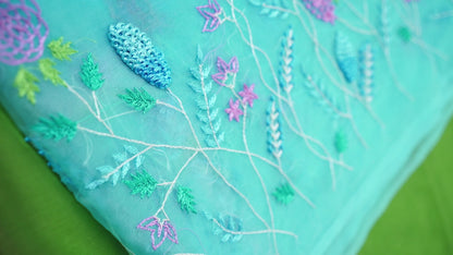 B A N D I N I || Organza Hand-Embroidery Saree
