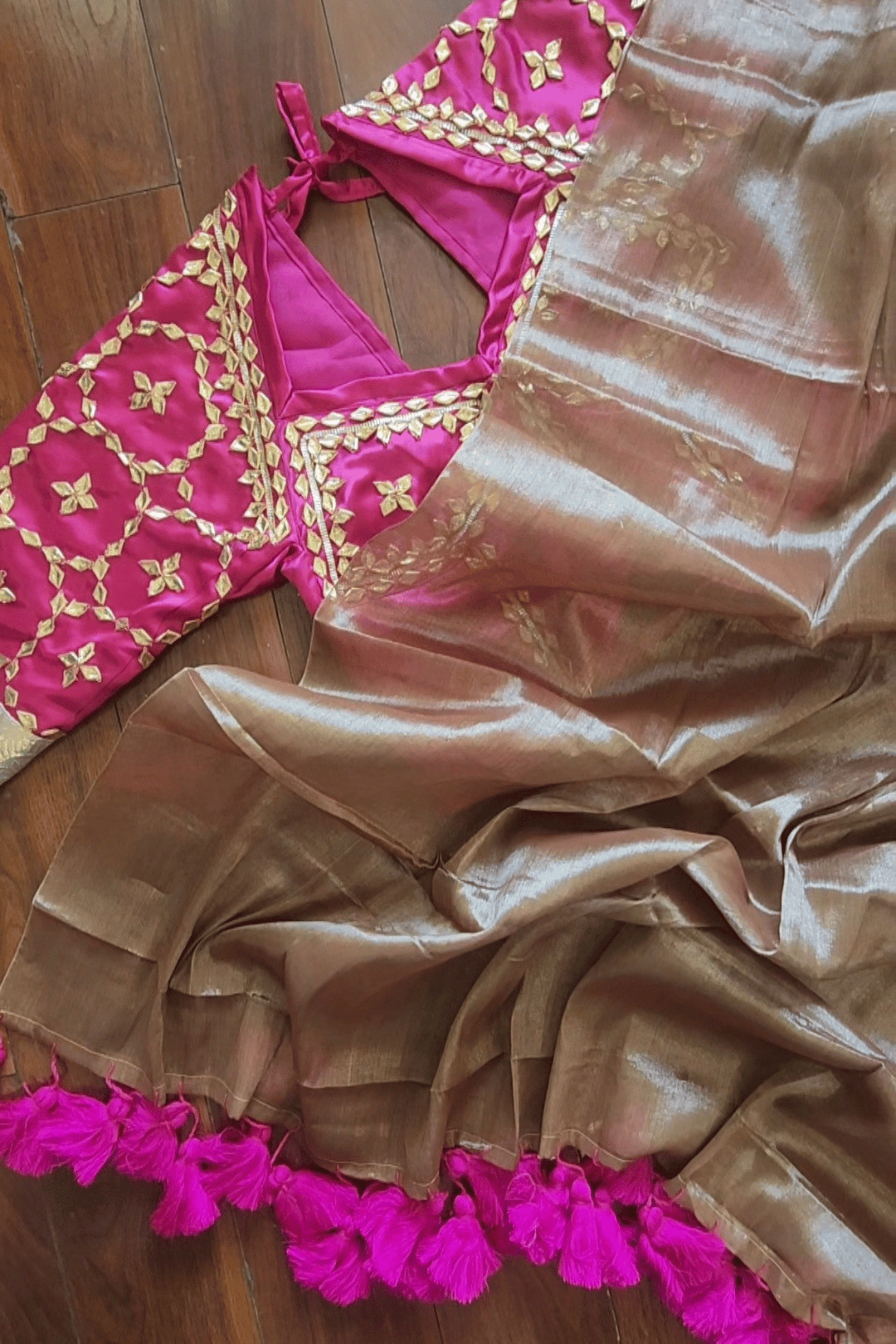 Traditional Rajasthani Aangi Blouse with Gotapatti Handwork