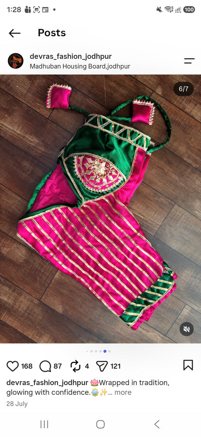 Rani Aangi Blouse with Intricate Gota work ||