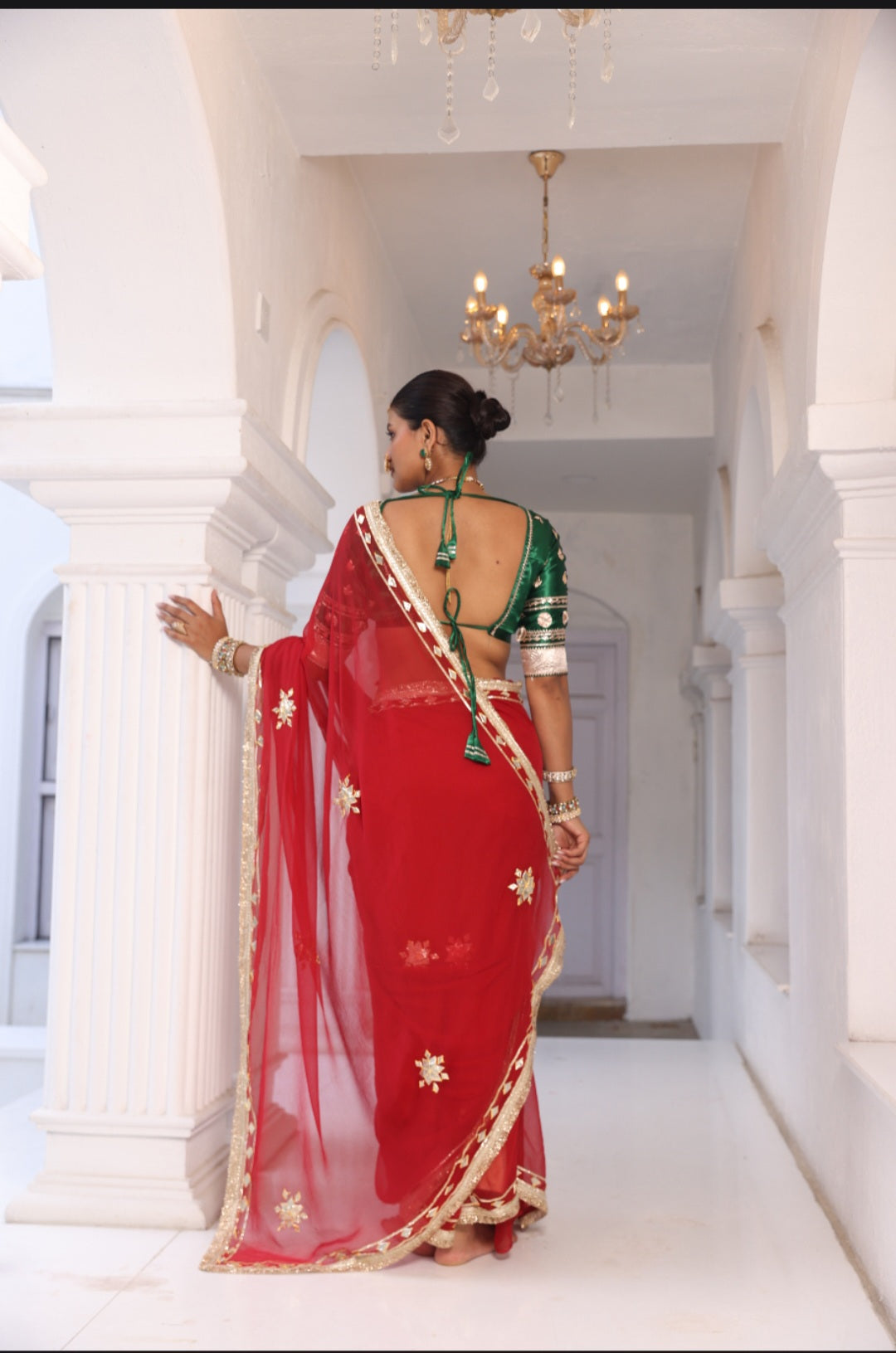 Pure Diamond Chiffon Saree  Heavy Gota Patti & Angi  || Suhag