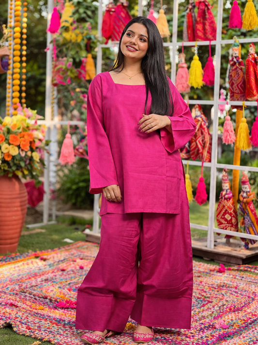 Pink Oversized Farshi Shalwar - Pinki