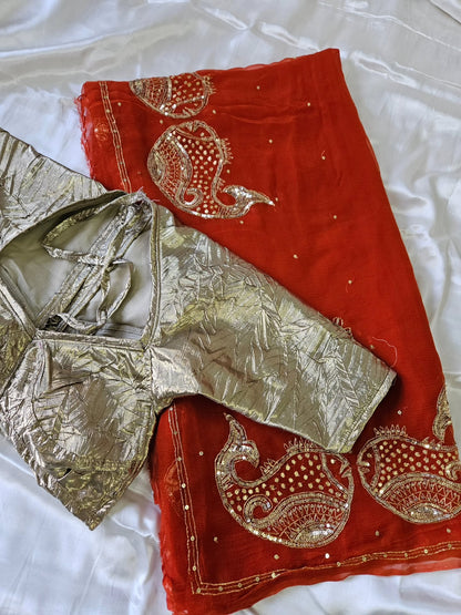 Pure Diamond Chiffon Saree with Aangi Blouse || Sindoorie