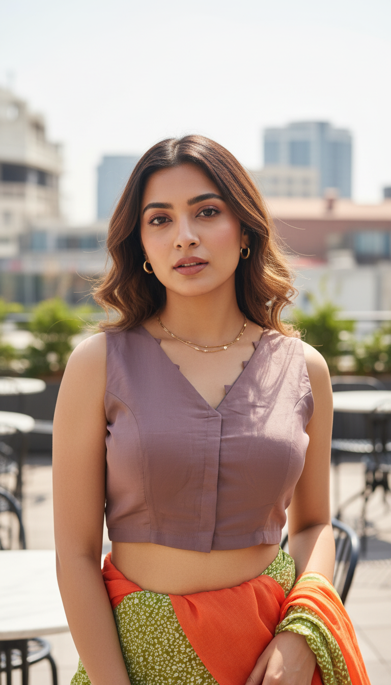 Light Purple || Cotton Silk Blouse