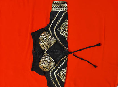 Black Tissue  Saree + Ready to wear Aangi Blouse || Vismayee