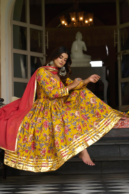 Fiza || Floral Anarkali Set