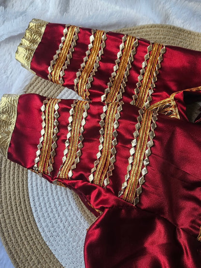 Red Aangi Blouse with Intricate Sequence and Gota Patti Work || Laali