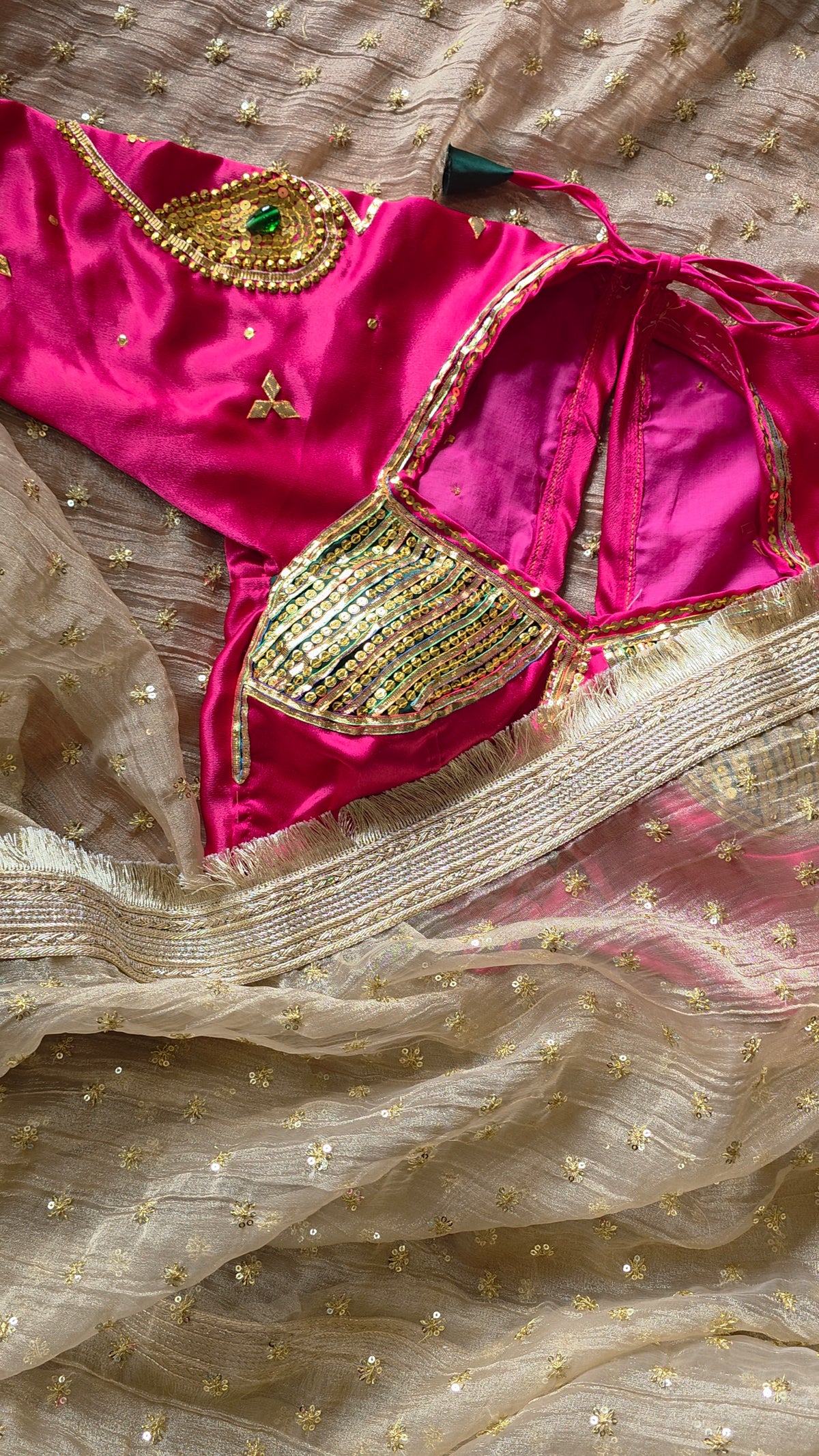 Tisse Saree with Sequence Work +  Heavy work Aangi