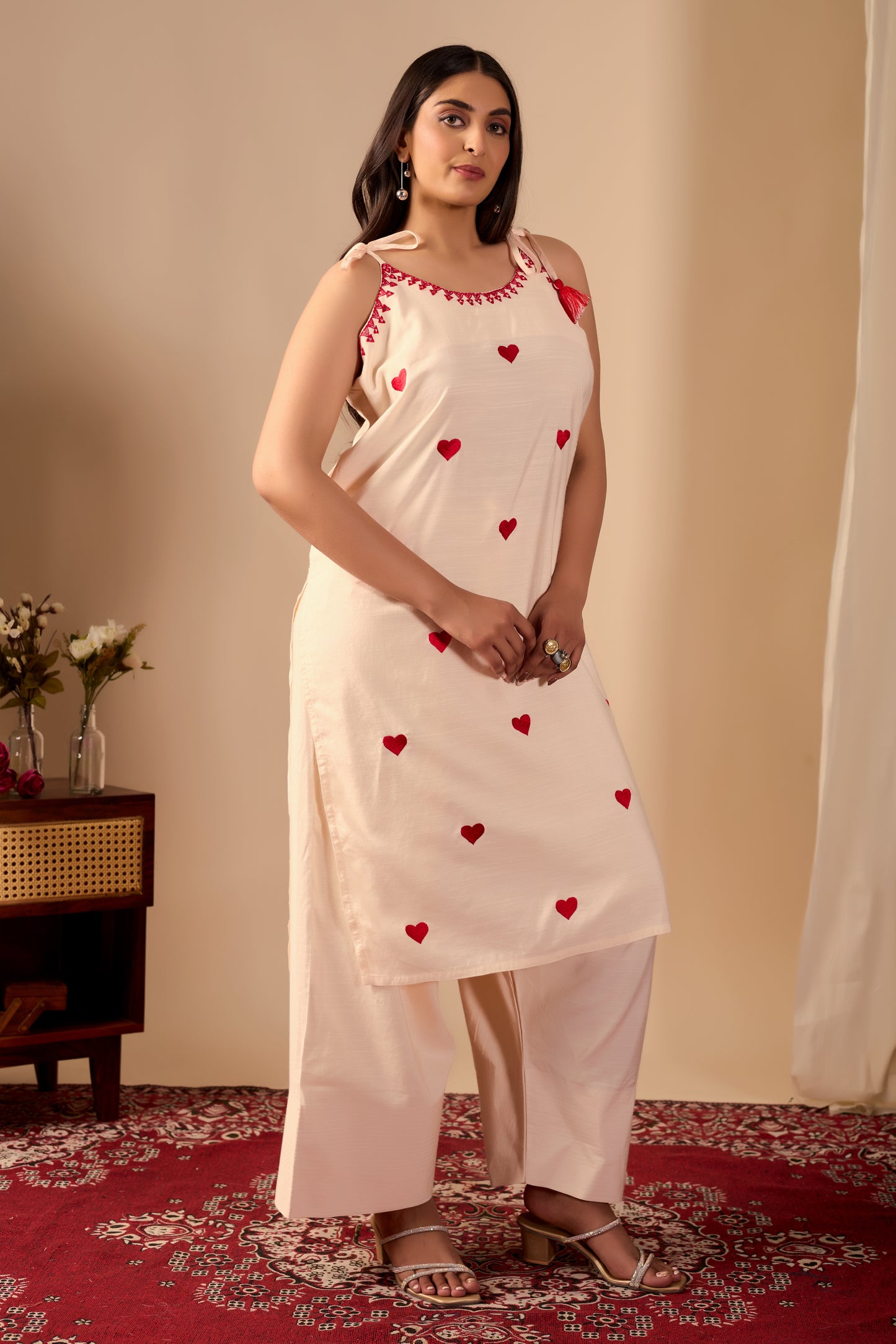 Heart Embroided Co-Ord Set || Dil se