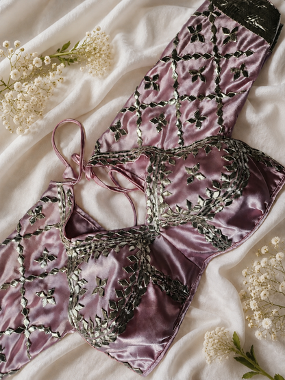 Pink Aangi Blouse with Intricate Sequence and Gota Patti Work || Rupa