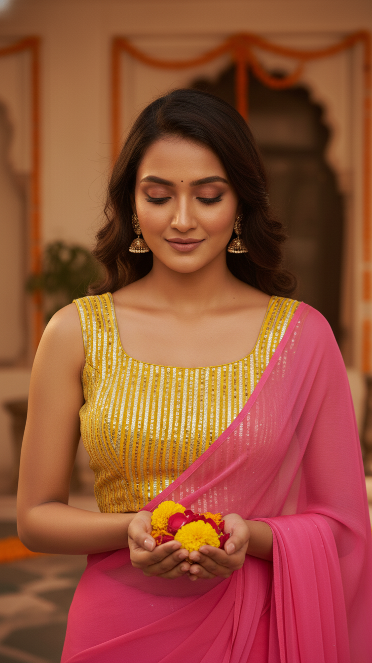 Sakhi - Sequence Work Yellow Blouse