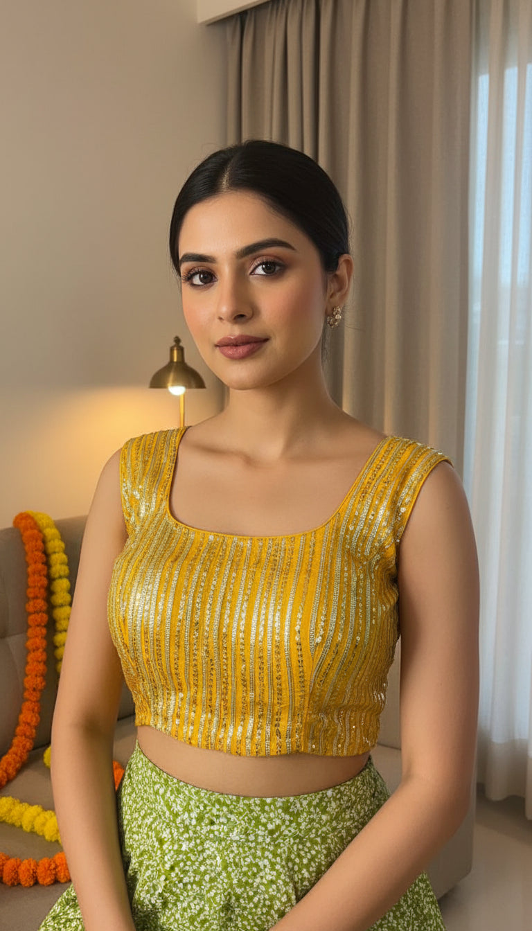Sakhi - Sequence Work Yellow Blouse