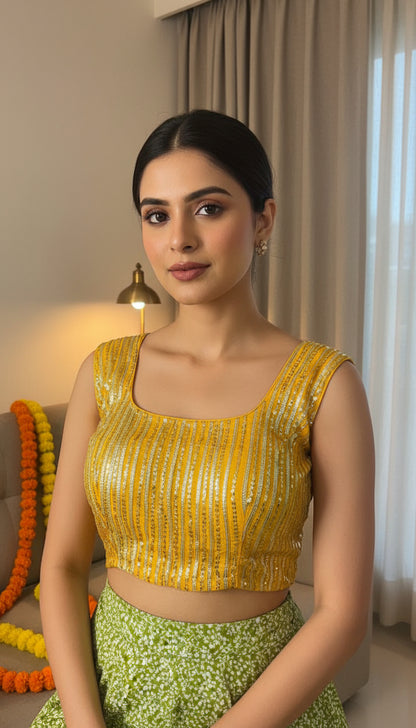 Sakhi - Sequence Work Yellow Blouse