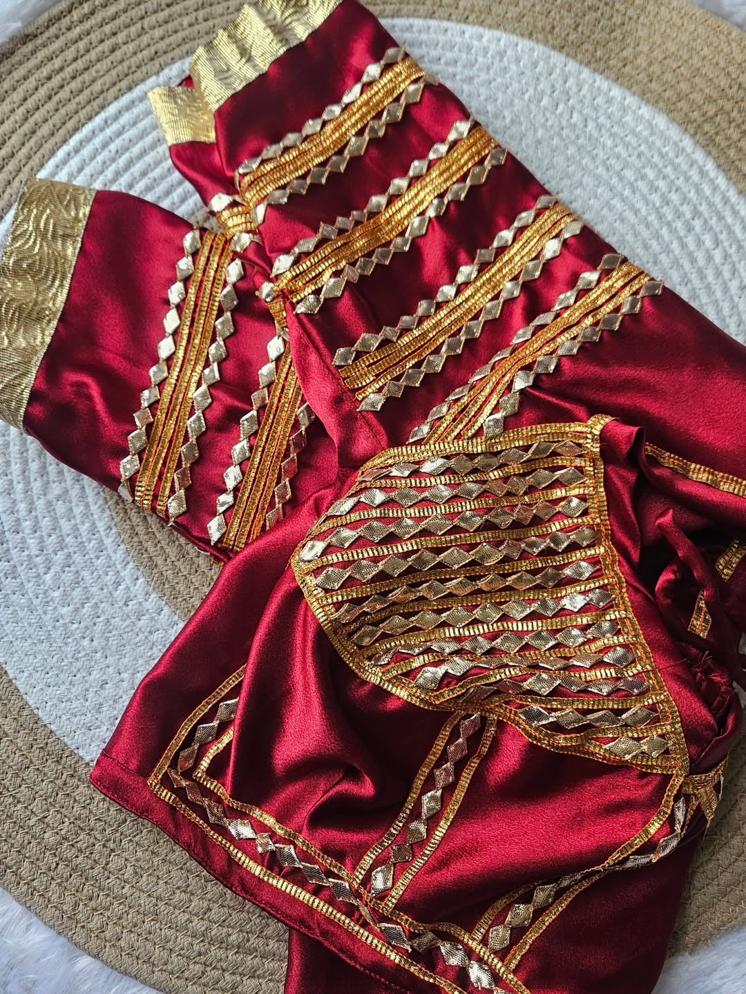 Red Aangi Blouse with Intricate Sequence and Gota Patti Work || Laali