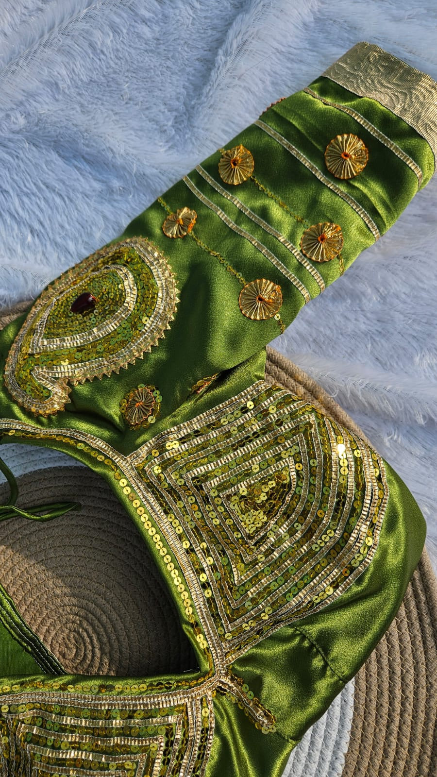 Green Aangi Blouse with Gota Work