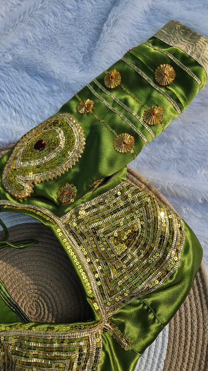 Green Aangi Blouse with Gota Work