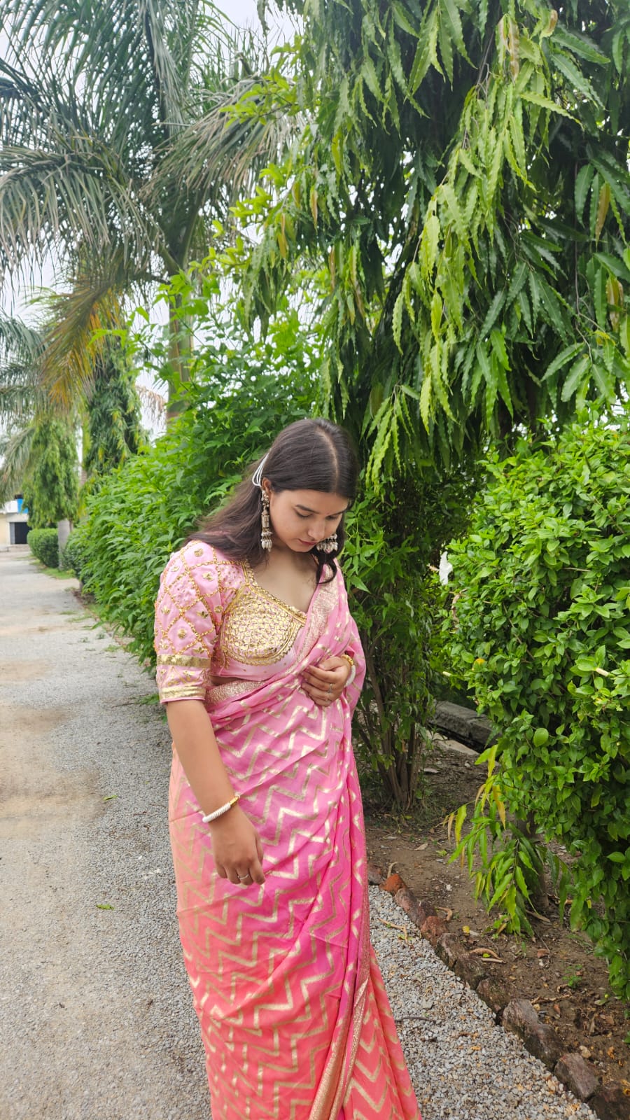 Pink Aangi blouse with intricate gota patti  HandWork  || Aashu