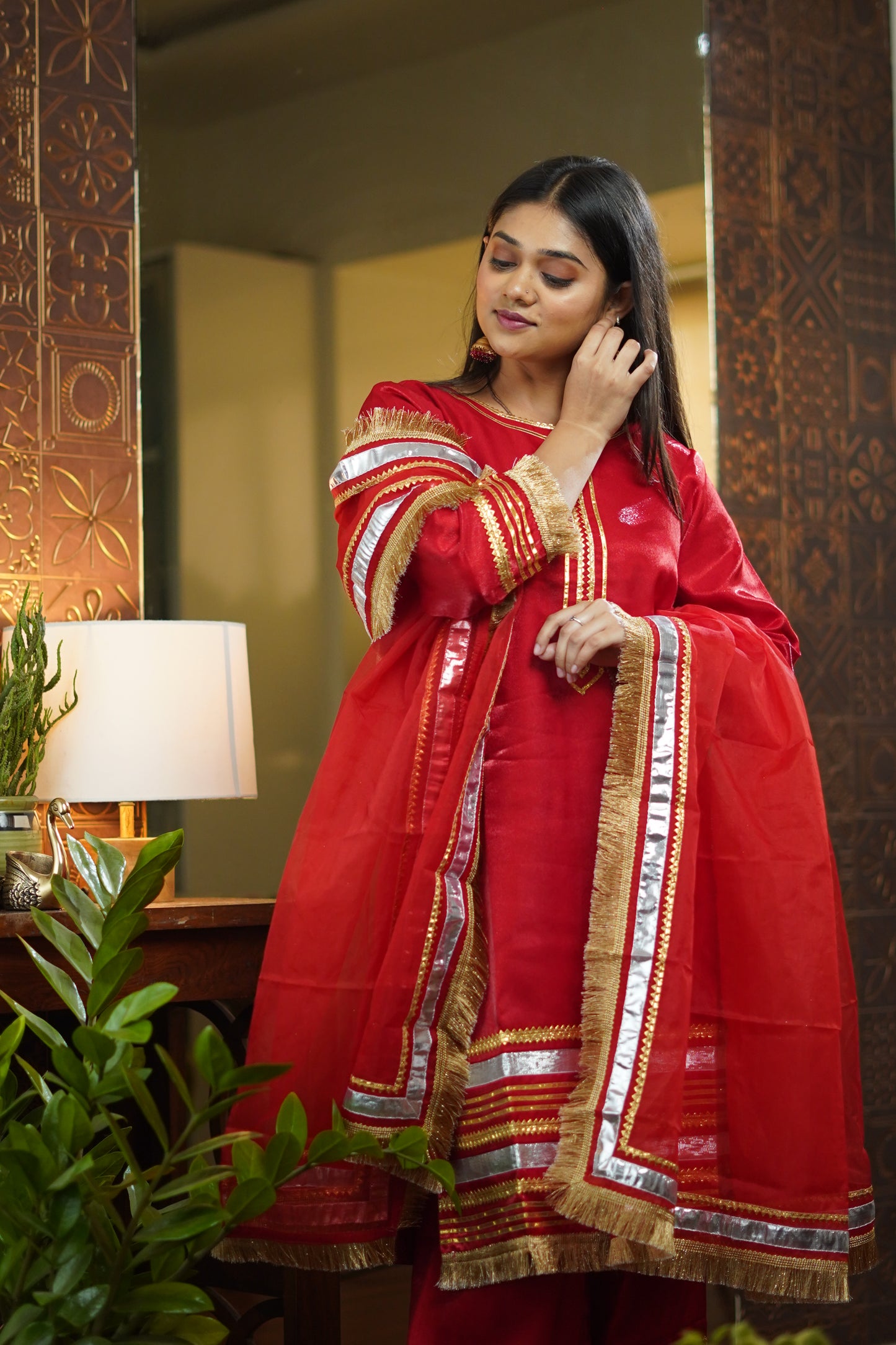 Red and Golden Suit set || Laali || Ethnic Saroj