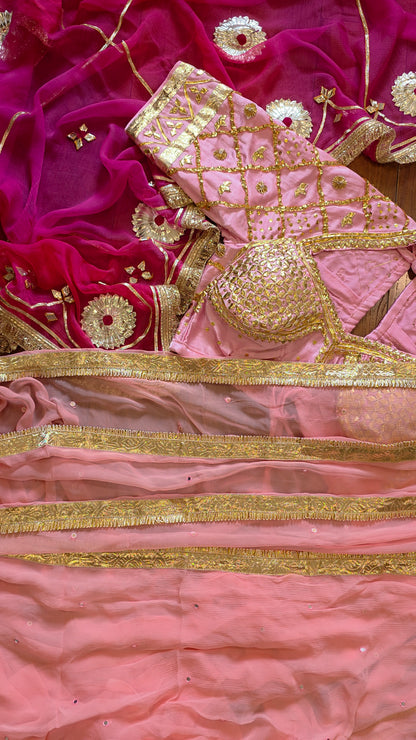 Pure Diamond Chiffon Saree with Heavy work Gajji Silk Blouse
