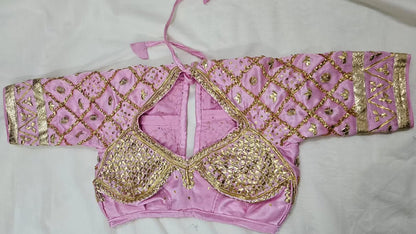 Pink Aangi blouse with intricate gota patti  HandWork  || Aashu