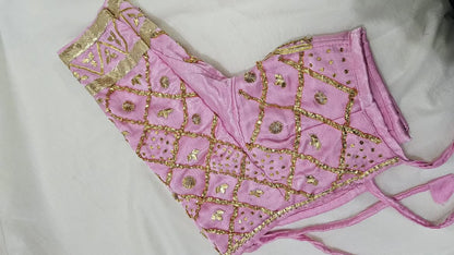 Pink Aangi blouse with intricate gota patti  HandWork  || Aashu