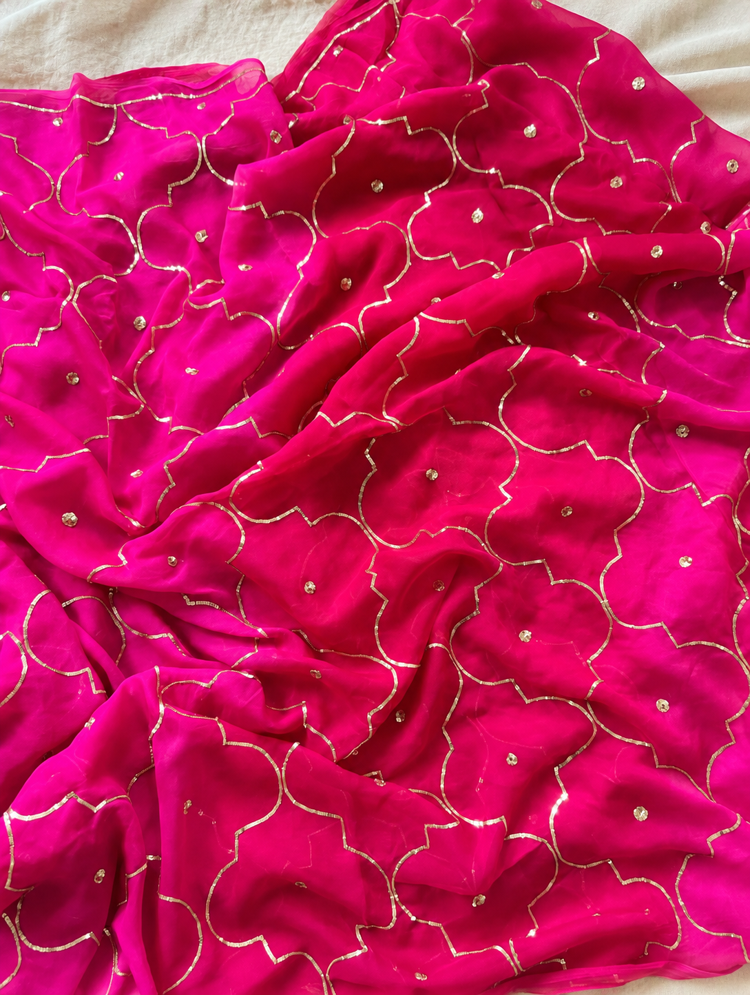 Pure Diamond Chiffon Saree +  Heavy work Aangi - Vismayee