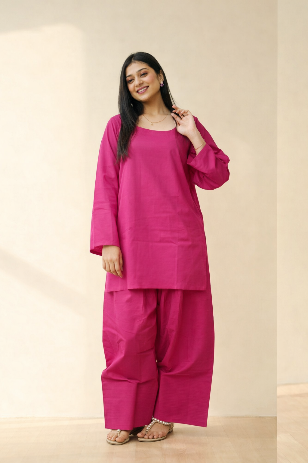 Pink Oversized Farshi Shalwar - Pinki