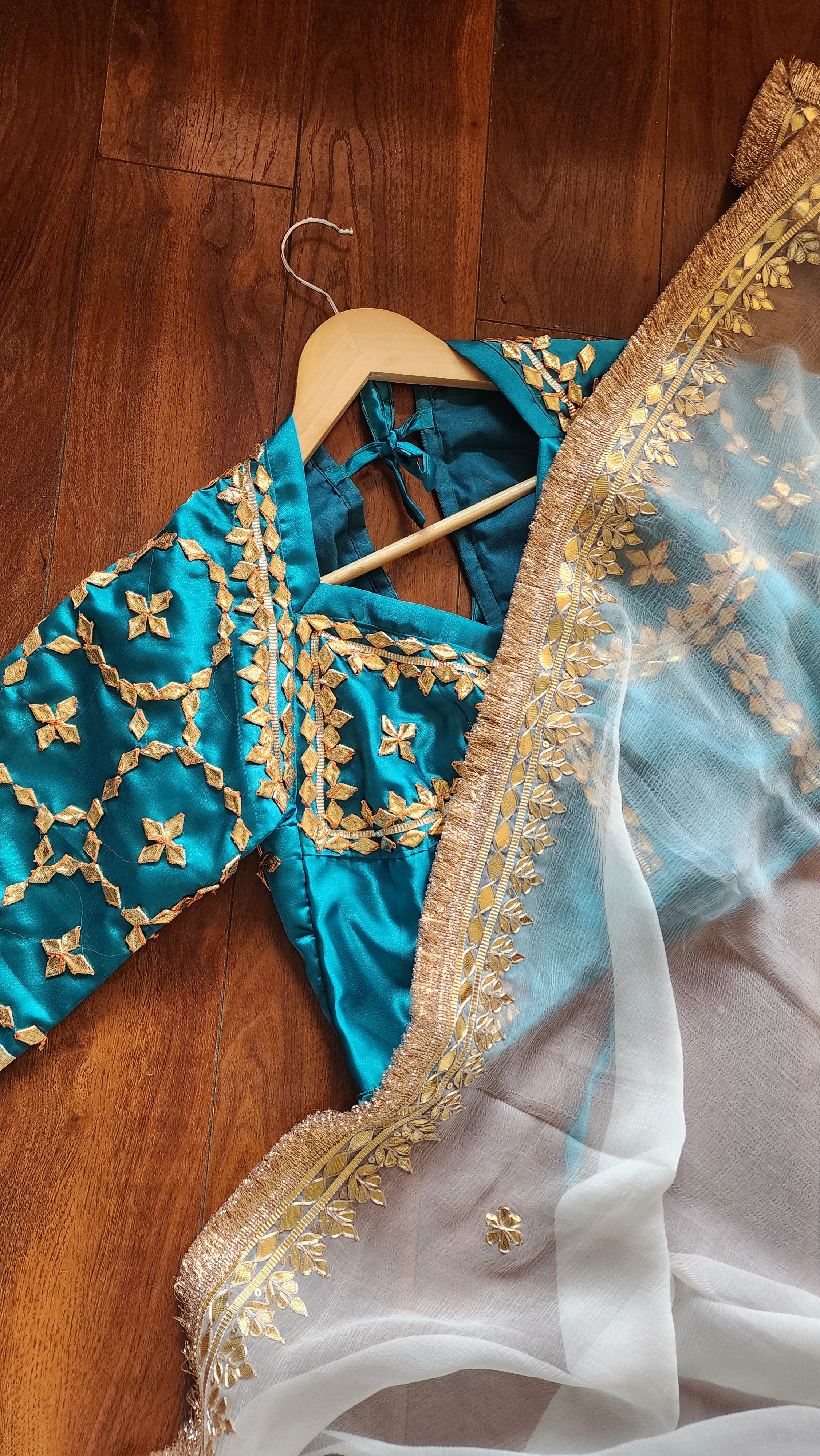 Traditional Rajasthani Aangi Blouse with Gotapatti Handwork