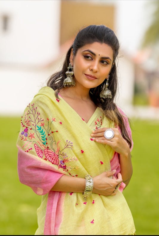 N A R M A D A || Pure Linen Saree