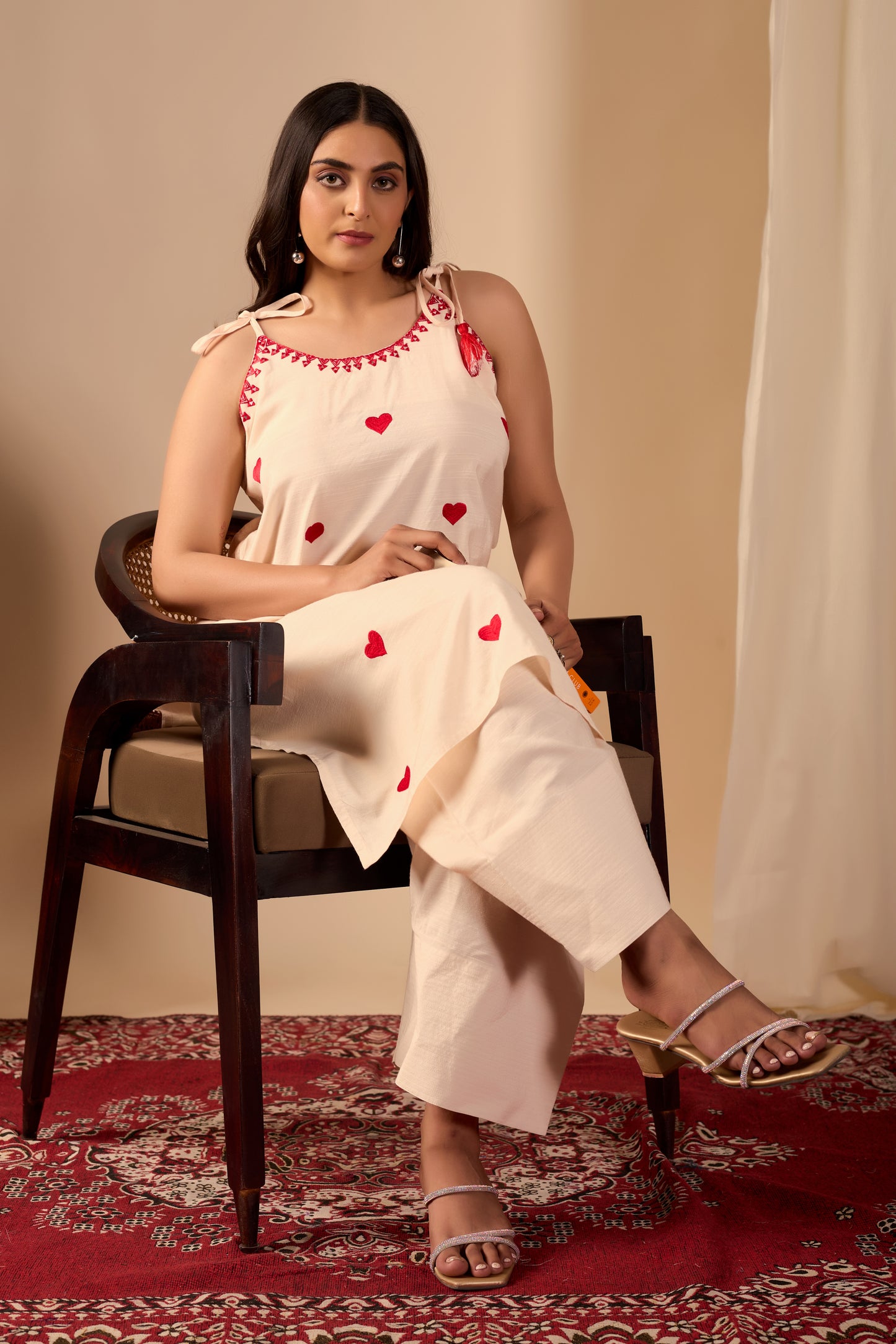 Heart Embroided Co-Ord Set || Dil se