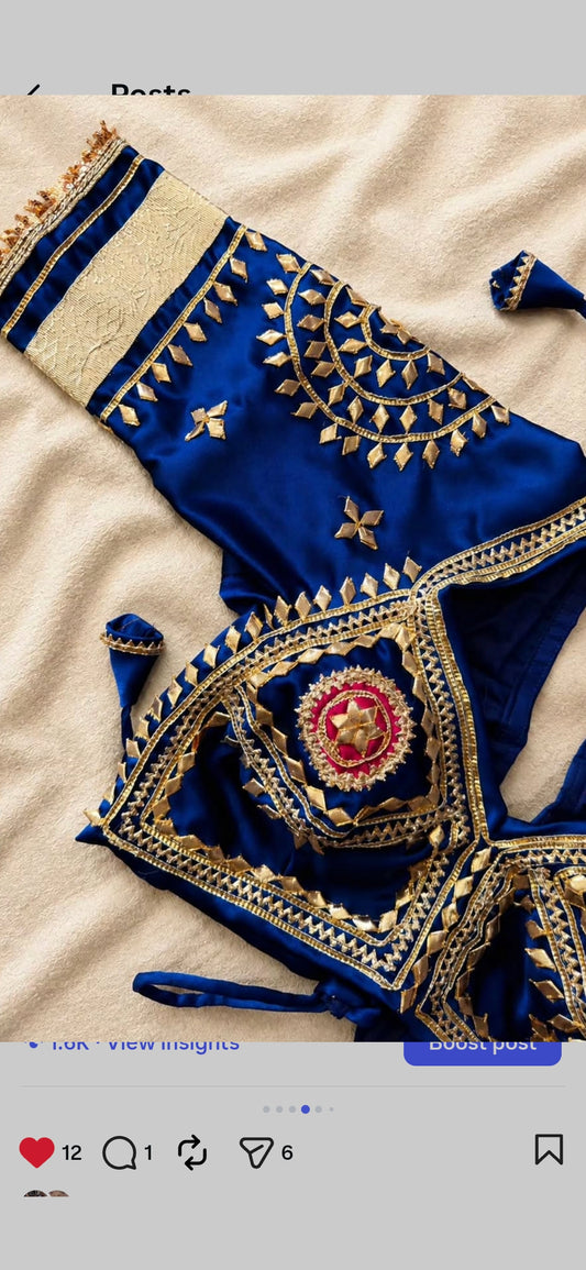 Blue Aangi Blouse with Intricate Hand work || Morni