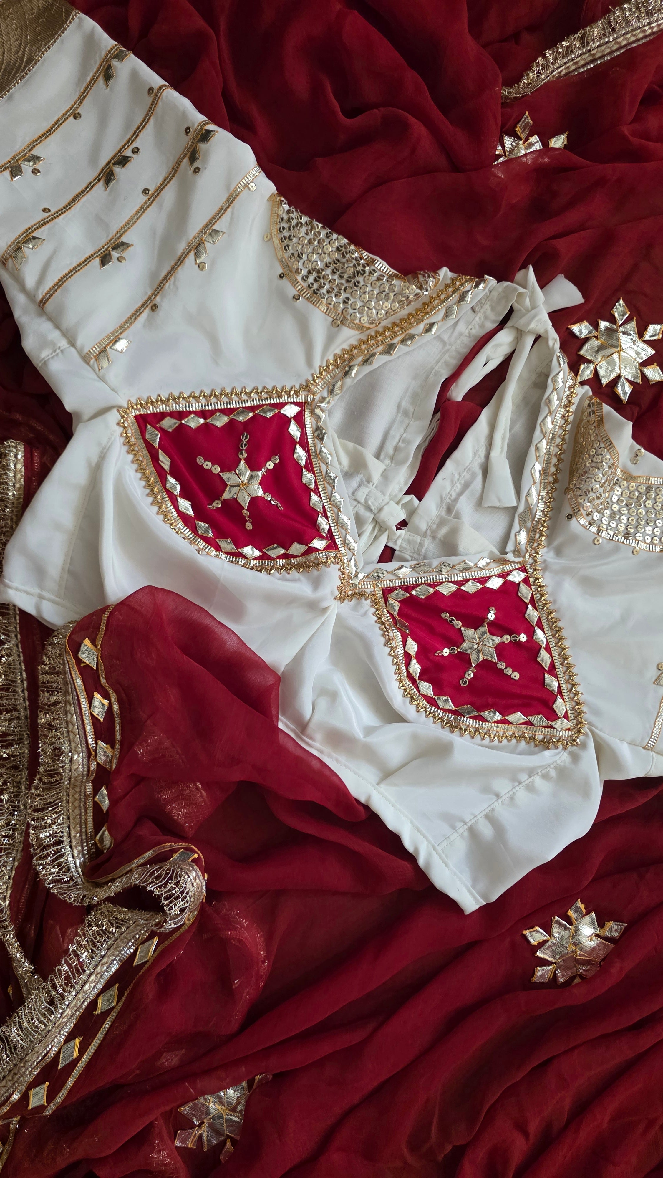 White Aangi Blouse with Sequence work || Chanda