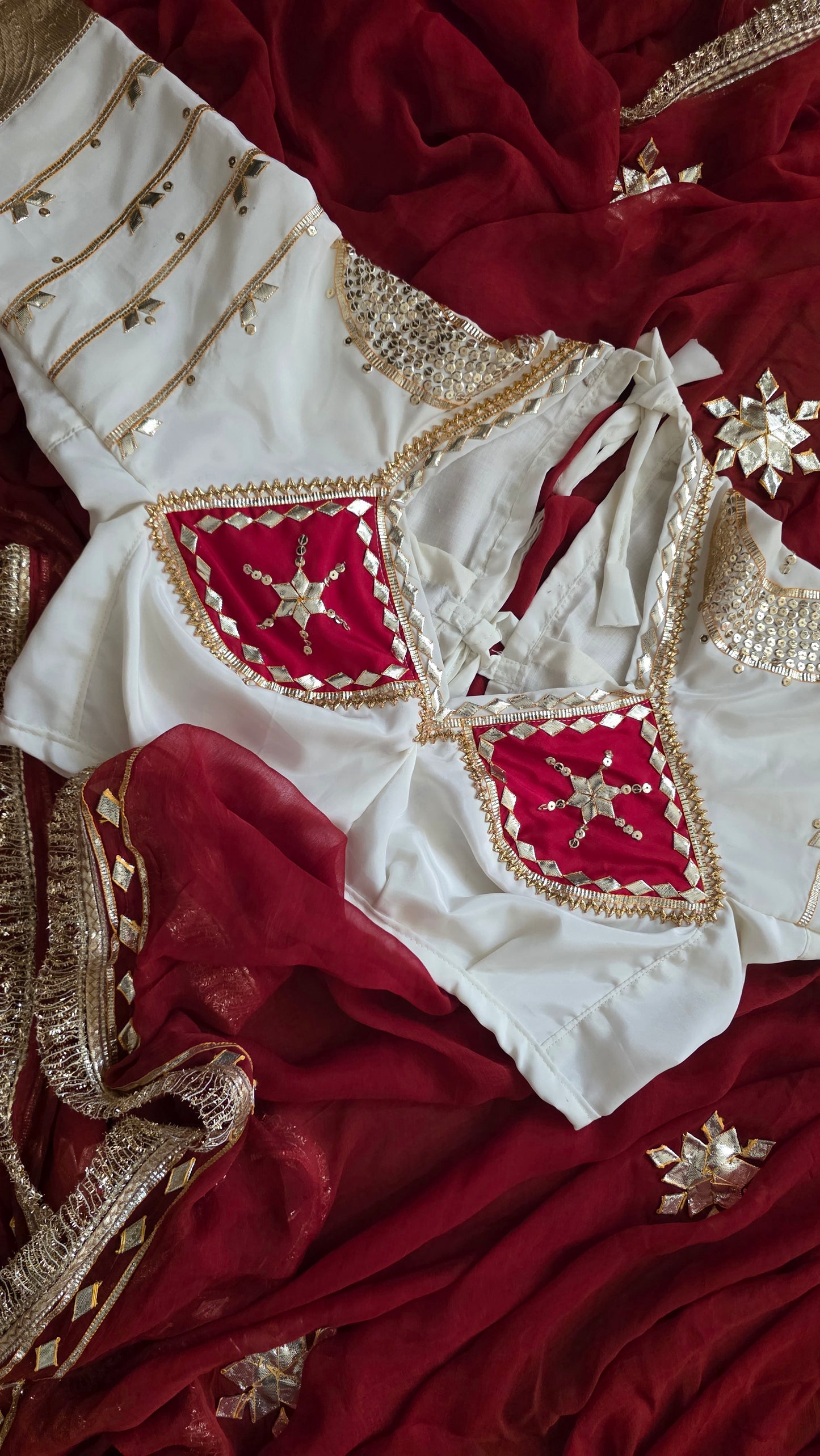 White Aangi Blouse with Sequence work || Chanda