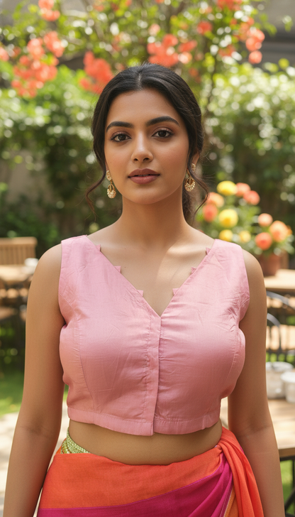 Plain Pink || Cotton Silk Blouse