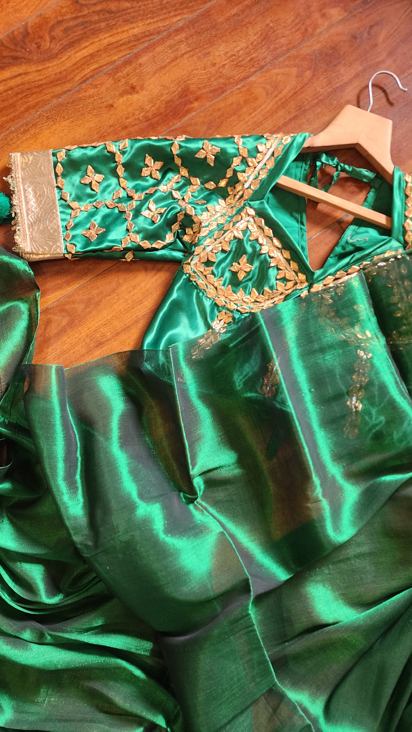 Raga Tissue saree with aangi blouse combo
rajasthani Angi blouse combo
Gota Patti work