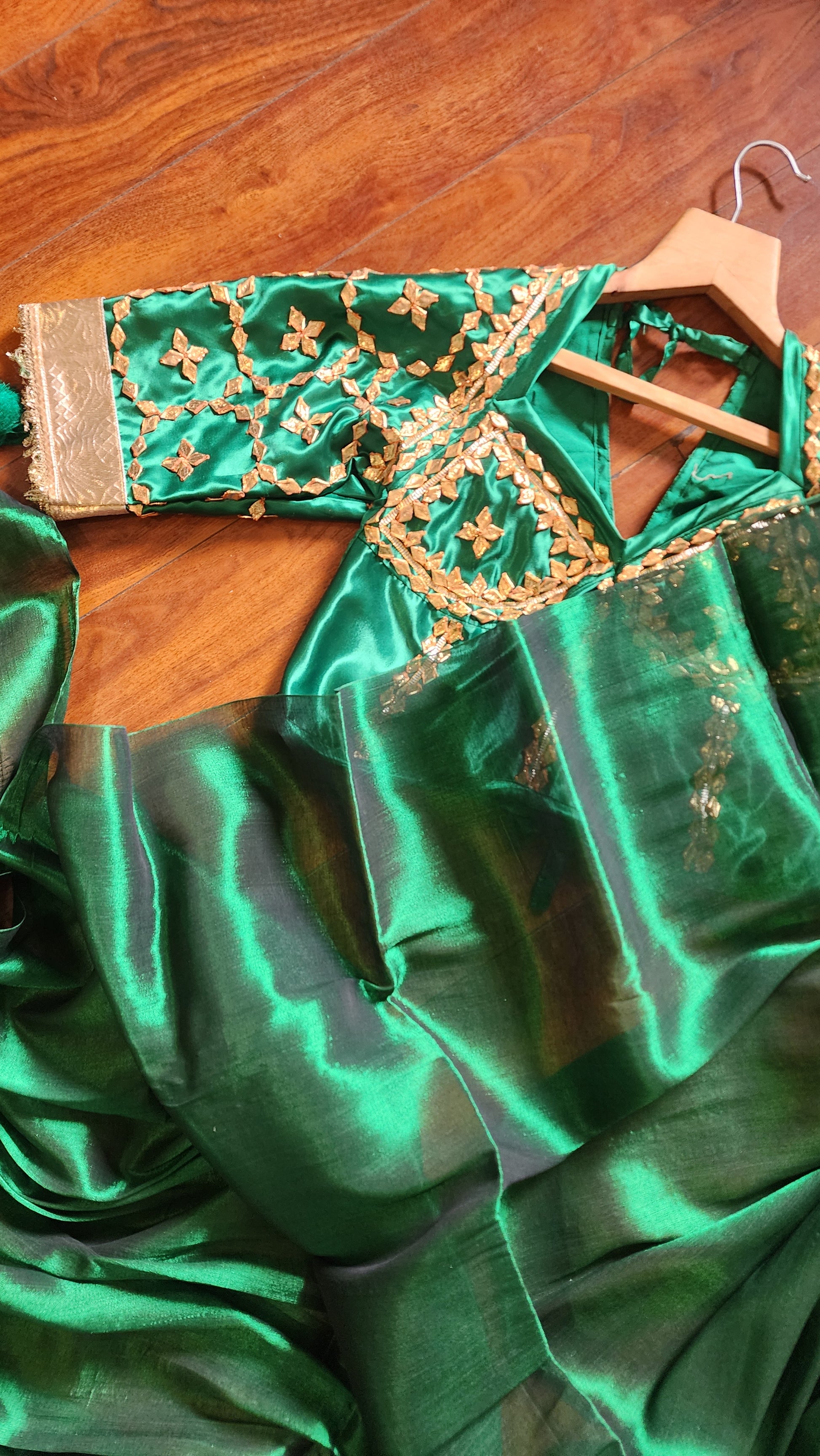 Raga Tissue saree with aangi blouse combo
rajasthani Angi blouse combo
Gota Patti work