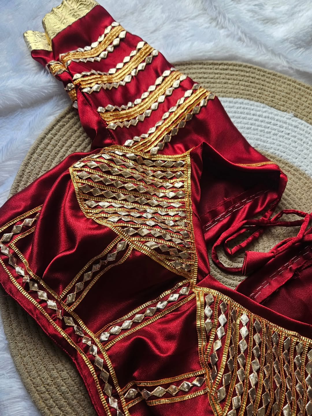 Red Aangi Blouse with Intricate Sequence and Gota Patti Work || Laali