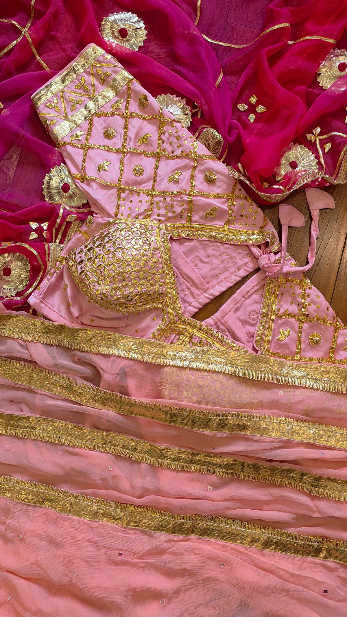 Pure Diamond Chiffon Saree with Heavy work Gajji Silk Blouse