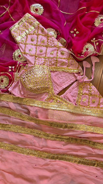 Pure Diamond Chiffon Saree with Heavy work Gajji Silk Blouse