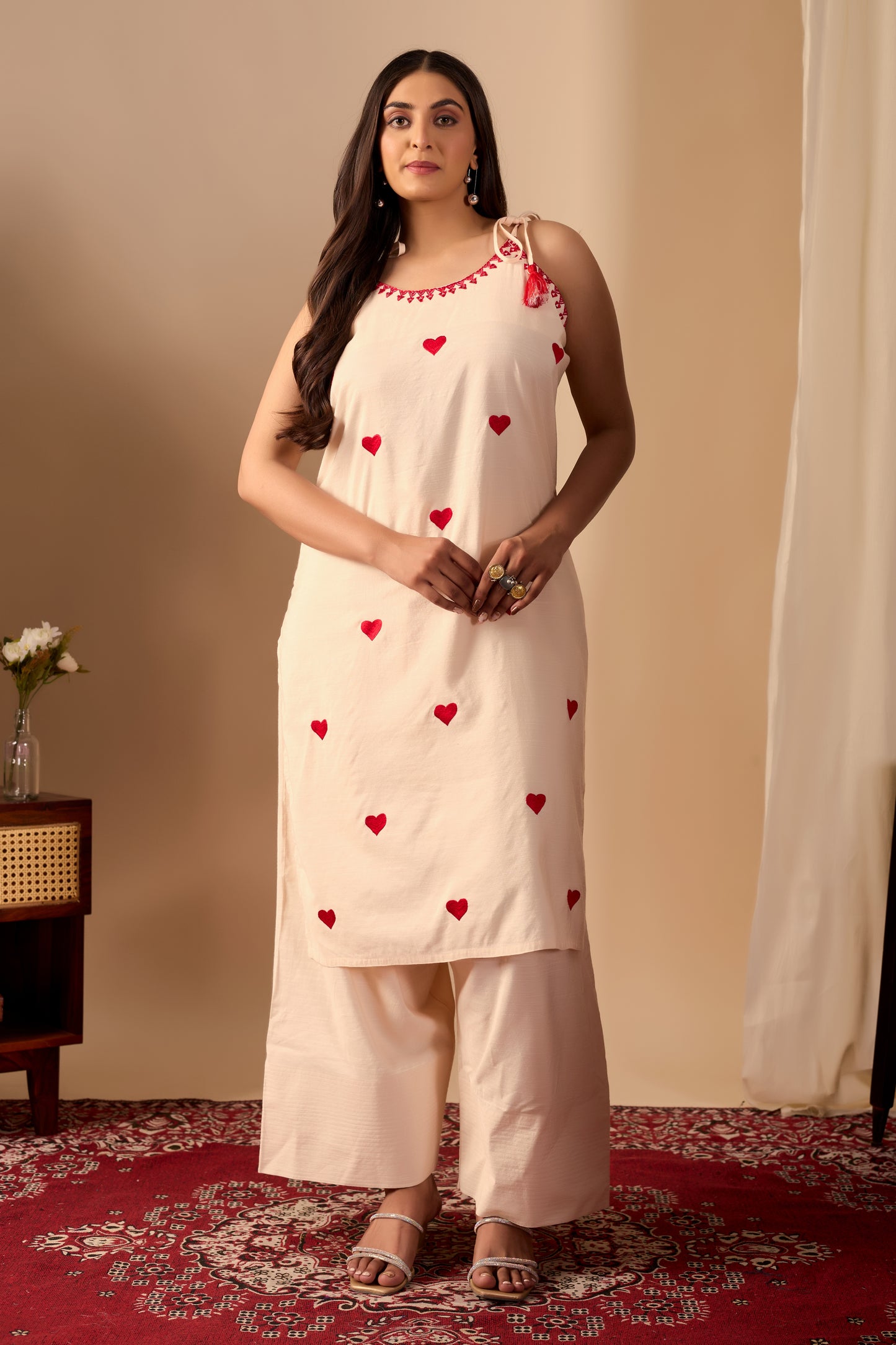 Heart Embroided Co-Ord Set || Dil se