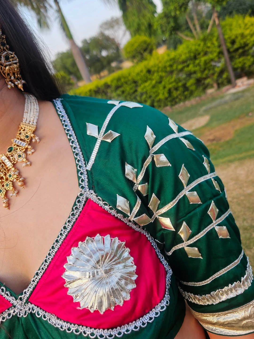 Goldne TissueAangi blouse with intricate HandWork || Harika