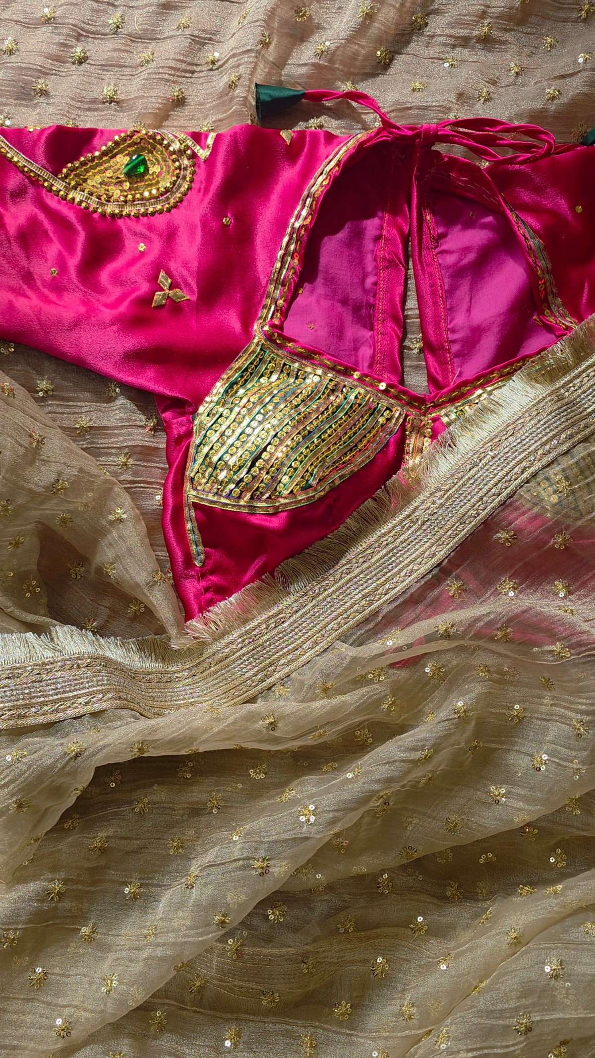 Tisse Saree with Sequence Work +  Heavy work Aangi